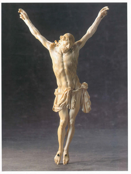 A very fine South German Baroque ivory of the Crucified Christ attributed to Christoph Daniel Schenck